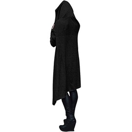 Xuan2Xuan3 Womens Kangaroo Pockets Loose Hoodies Sweatshirts Outerwear Coat Dress, Black, X-Large
