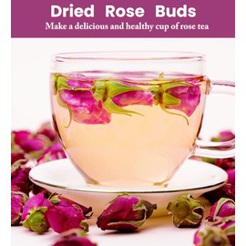 Dried Rose Petals & Dried Rose Buds - Natural & Edible Grade | for use in Herbal teas,Rose Water,Decorations,Soaps,Candles - Net Weight: 8 oz/226 g