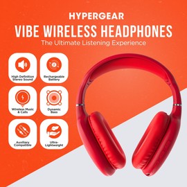 Wireless Headphones Bluetooth Red- Noise Isolation Headphones Wireless Over the Ear Head Phones, Gym Headset Built-In Mic Controls Square Foam Cups for Travel Foldable Headphone for Women and Men