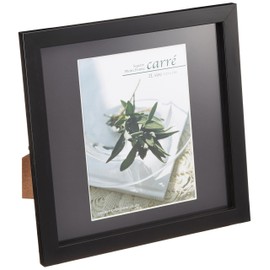 Hakuba Carre FSQCR-BK2L1 Square Wooden Photo Frame, 2L Size, 1-Sided, Black, Lightweight and Unbreakable PET Board