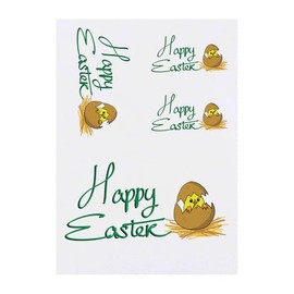 Azeeda 4 x 'Happy Easter' Temporäre Tattoos - Wasserfest, Hautfreundlich & Ungiftig · Transfers in Verschiedenen Größen (TO00084148)