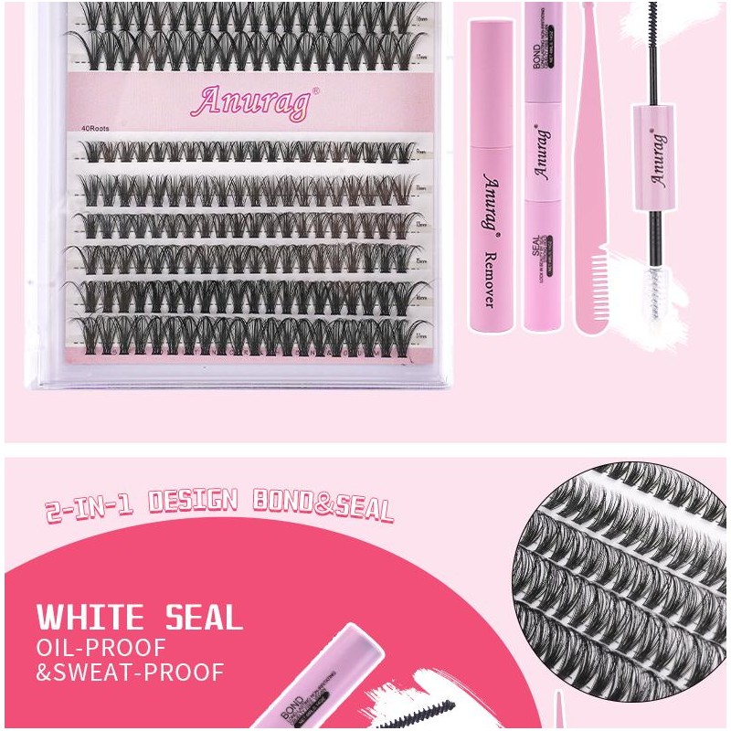 ANURAG Eyelash Bundle 9-17mm Eyelash Bundle Extensions 30+40D Thick Volume