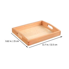 NUOBESTY Side Cut Handle Tray Wooden Trays with Handles Wooden Crafting Trays Baby Tray for Serving Organizing DIY Decor and Montessori Activity Wooden Tray