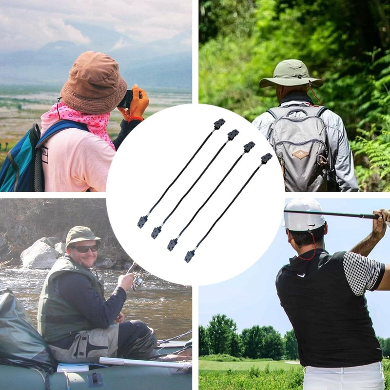 4Pcs Hat Retainer Clips, Windproof Fishing Caps Straps Retainer Keeper