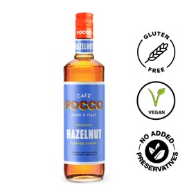 Cafe Pocco Vannillia Syrup 750ml Glass Bottle (1 Bottle, Hazelnut)