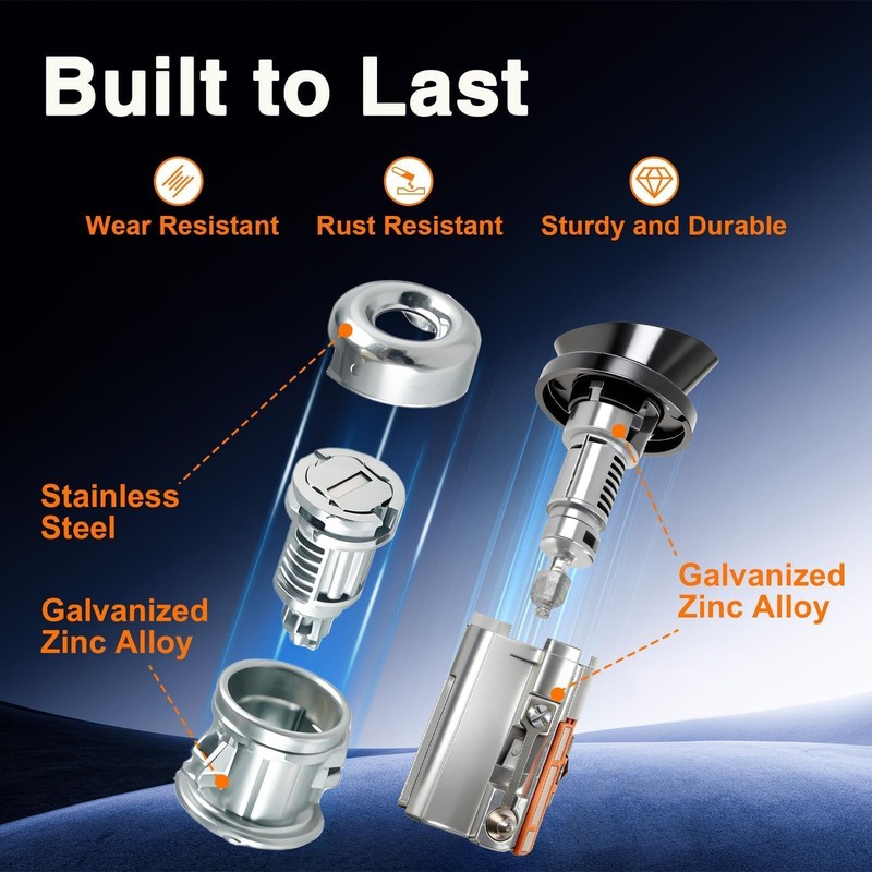 KPALAG Door Lock Cylinders & Ignition Switch with Keys Compatible