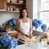 JarThenaAMCS 3Pcs Hydrangea Glass Storage Jars with Airtight Lid Blue