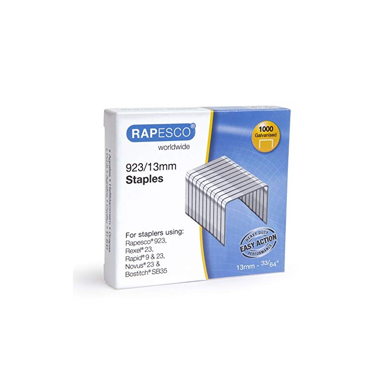 Rapesco 1484 923/13mm verzinkte Heftklammern, 1000 Stück