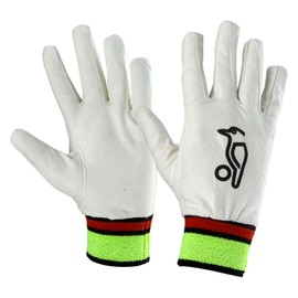 Kookaburra Full Chamois Wicket Keeping Inners, Over Sized Adult,White/Red/Yellow