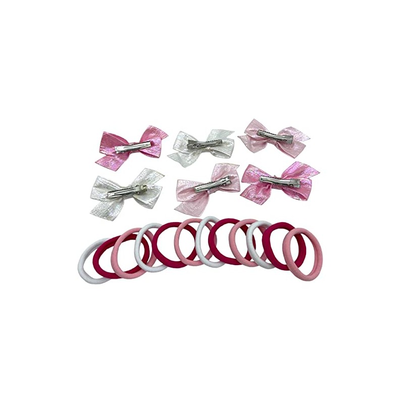 18 Piece Girls Hair Bow Clips, Ponios Set, Soft Endless