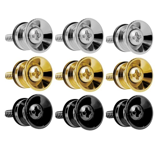 9 Pcs Guitar Strap Locks with Metal End Pins and