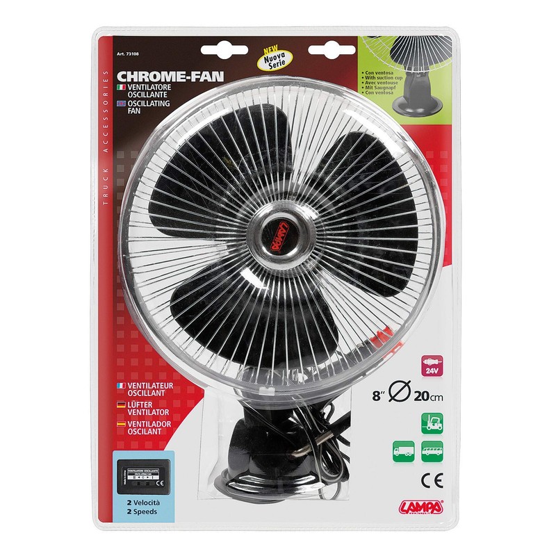 Lampa Chrome Effect Fan with Suction Cup 20 cm 24