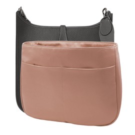 Purse Organizer Insert for Evelyne 29 PM Handbag, Duchesse Satin Fabric Smooth and Silky Texture Fits Perfectly Sturdy Gift Ideas for Women (Rose Gold DC E29)