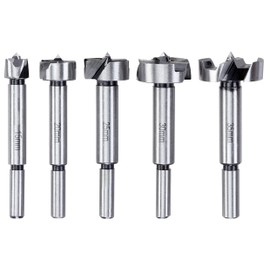 KWB FORSTNER DRILL BIT SET, 5-PIECE FOR WOOD 15-35 MM WITH REDUCED SHANK, FOR HARD AND SOFTWOOD