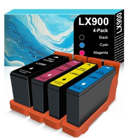 DMAOCO High Capacity LX900 LX-900 Ink Cartridge Replacement for Primera 53422 53423 53424 53425 Used for Primera LX900 Printer Ink (4-Pack Black Cyan Magenta Yellow)
