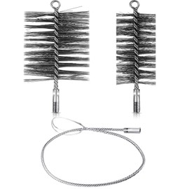 Nuenen Set of 3 Stove Pipe Brushes, 70 mm, 120 mm, Chimney Brush with Flex Rod, Cleaning Set, Chimney Brushes, Chimney Sweep Brushes for Stove Pipe, Fireplace Pipe, Chimney, Boiler