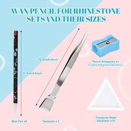20 Pcs Rhinestone Picker Tool Kit,Rhinestone pen tool for Rhinestones and Diamond Painting, 8 rhinestone pen tool and 10 Rhinestone Trays rhinestone tools for Nail Art Diamond Painting