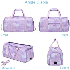 Dance Bag for Girls Princess Sports Duffle Bag for Girls Overnight Travel Duffel for Girls Ballet Bag with Shoes Compartment Water Resistant