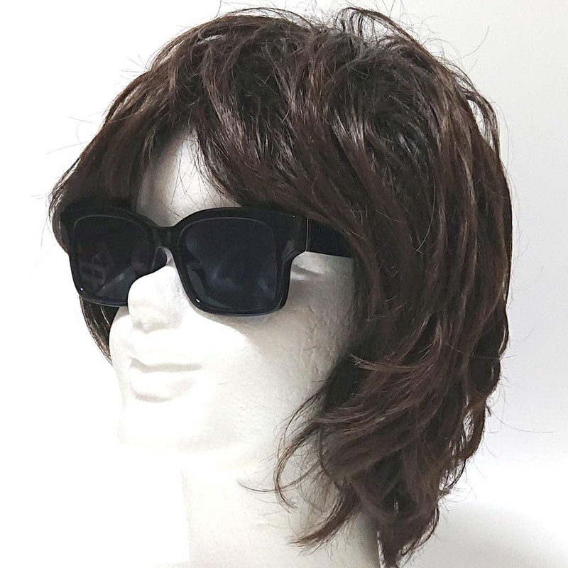 [FashionBerry] ブラック×スモーク サングラス 度なしメガネ ファッションメガネ おしゃれ眼鏡 めがね 眼鏡 メンズ レディース