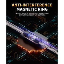 RIKSOIN Aux Cord 16.4ft,3.5mm Audio Cable Male to Male Stereo with Magnetic Ring Supports[Hi-Fi,Shielded] 1/8 Inch Auxiliary Cable for Headphones Car Home Stereos Speakers