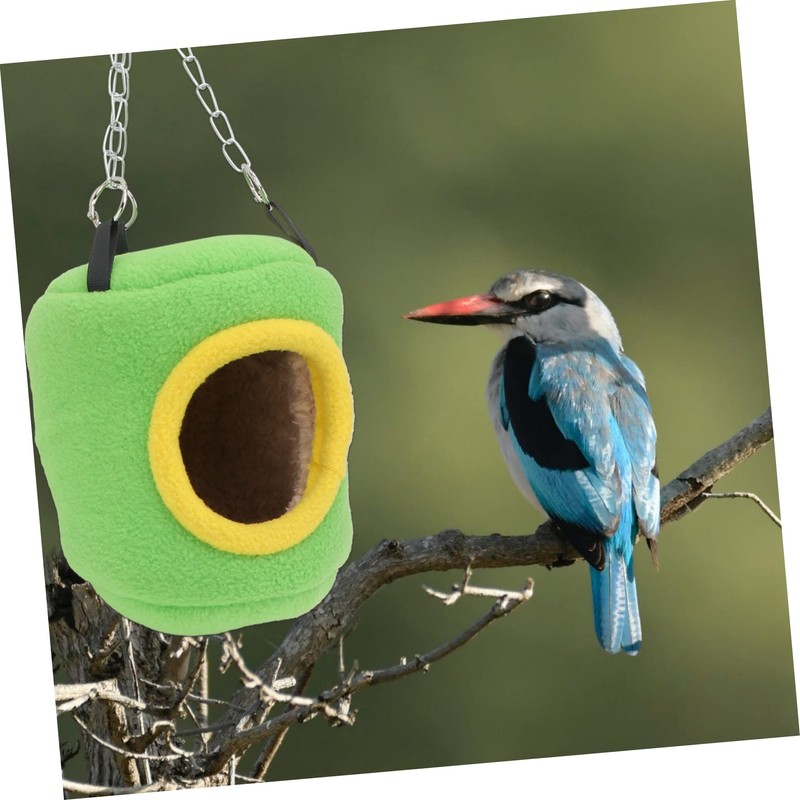 VICASKY Green Bucket Shaped Parrot Sleeping Bed Warm Cotton Nest
