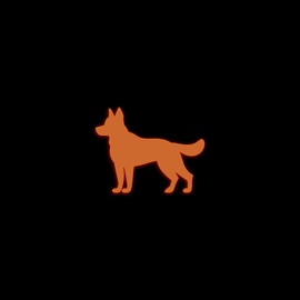 German Shepherd Dog Silhouette Glow in The Dark Sticker Decal for Phone Tablet Laptop Car Truck Window | 4" Sticker | Orange