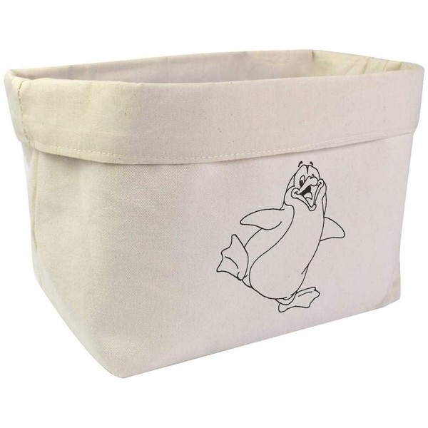 Azeeda Large 'Happy Penguin' Canvas Organiser/Storage Bag (OR00010402)
