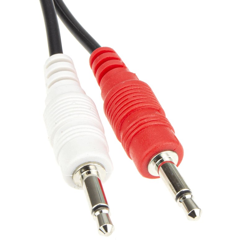 Stereo Jack Plug for 2 x Mono Red & White