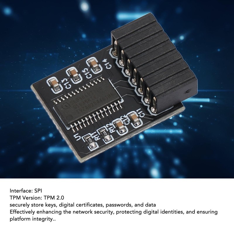 TPM 2.0 Module, 14Pin SPI TPM 2.0 Module Replacement for