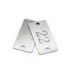 Stainless Steel Rectangle Numbered Tags Metal Number Tags with Two