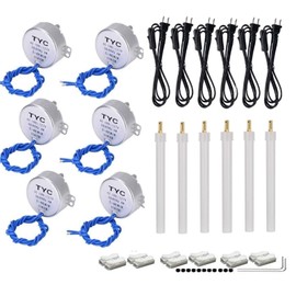 6PCS Cup Turner Motor Synchronous Synchron Motor Turntable Motor 50/60Hz AC100~120V 4W CCW/CW Direction with 6ft Power Cord Switch Plug for Cup Turner,Cuptisserie,Hand-Made or Motor (5-6RPM)