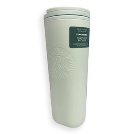 Starbucks Embossed Mermaid Logo Recycled Plastic Tumbler, White 16oz