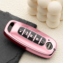 ZSPDACC for Nissan Key Fob Cover 2025 2024 2023 Pathfinder Rogue Versa 5 Buttons Pink