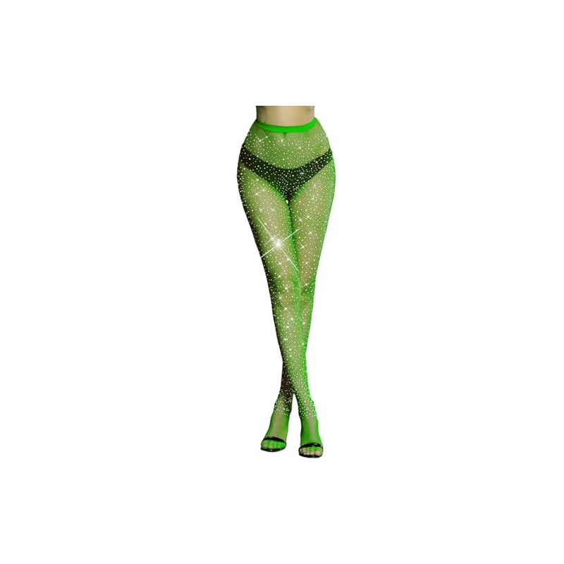 VINICUNCA Fishnet Stockings for Women Sparkly Rhinestone Fishnet Tights Multi