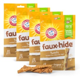 My Store for Pets Faux-Hide Dog Dental Treat Twists, 12 Pcs - 4 Pack | Rawhide Free Dog - Chicken, 3 Count (Pack Of 4)