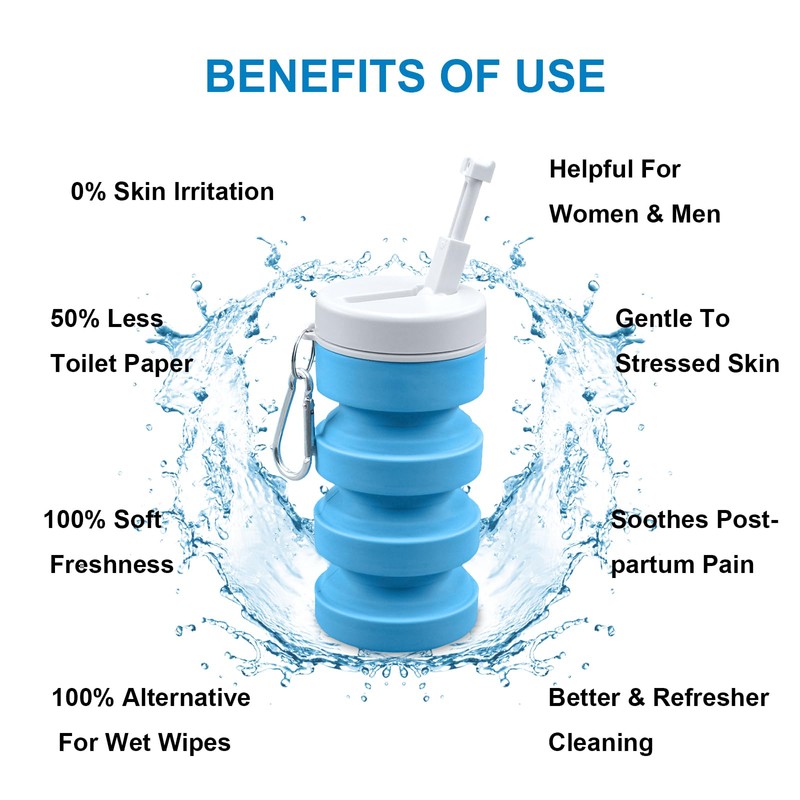 Collapsible Peri Bottle Small Portable Bidet Sprayer, 300ml Travel Size