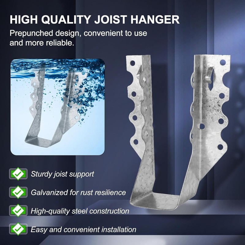 Joist Hangers 2x6 for Wood 20 Gauge Galvanized Face Mount