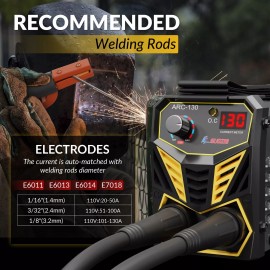 GZ GUOZHI 130A Portable Mini Stick Welder 110V, Lightweight & Energy Efficient