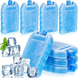 Kisangel 8pcs Reusable Ice Packs for Cooler Bags, Food Ice Packs for Lunch Boxes, Air Cooler Blocks for Office, Bedroom, Living Room, and Camping