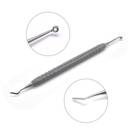 Angzhili 1 Piece Dental Composite Resin Filling kit Molding Tools,with Plastic Handle and Stainless Steel Tips,Dental Instruments (Light Gray)