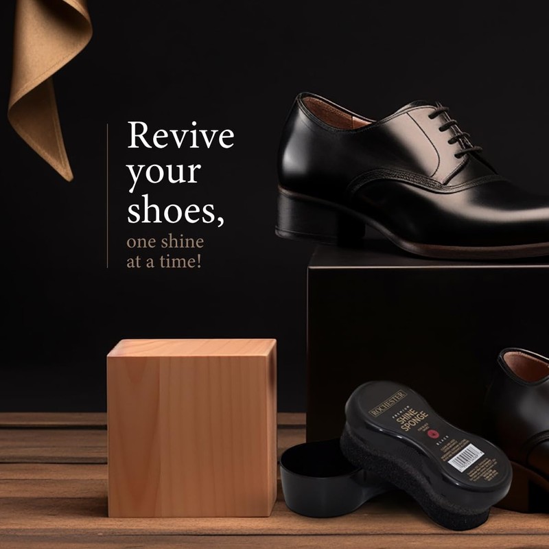 Rochester Premium Shine Sponge, Shoe Polish for Leather Footwear, Shoe
