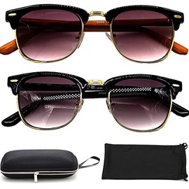 Nearsighted Shortsighted Myopia Distance Glasses for Outdoor Indoor Uv Protection + FREE Hard Case Storage (NS ClubM SUN 2PK 2.5+HC)