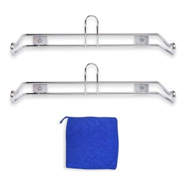 Duelling Dolls Grocery Bag Holder - Chrome Plated Wall Mount Storage Organizer for T-Shirt Plastic Bags, 6 Inch Dispenser Rack for Carrier Bags (2 Pack)