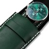 Woodten watch case holds 1 watch case. Thick, soft material