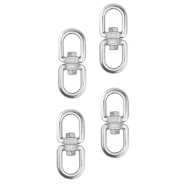 4 Pcs SUS316 Loop Dia 5mm 4/21inch 220lbsf Double Eye Swivel，Eye to Eye Swivel Shackle Ring Connector Hardware Double Ended Swivel Hook for Marine Mooring Swivel Tree Swing Hanging Hammock