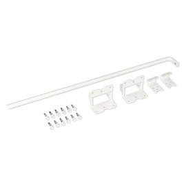 Advantage Industries 24" Stainless Steel Cane Bolt | Powder-Coated Stainless-Steel Drop Rod | Padlock Lockable | Heavy Duty Gate Drop Rod | Can Bolt Hanger Hook | 5/8" Diameter – White