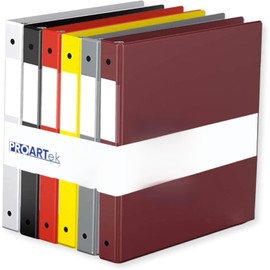 Proartek PK00058 Model 231161 Pack of 6 Binders, Assorted Colors; 1-inch Round Ring, Office Binder, Durable Construction, Ergonomic Design, Multiple Colors Available
