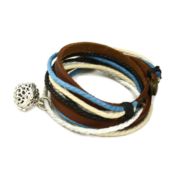 Destination Oils Seaside Leather Wrap Essential Oil Diffuser Bracelet/ Choker Necklace
