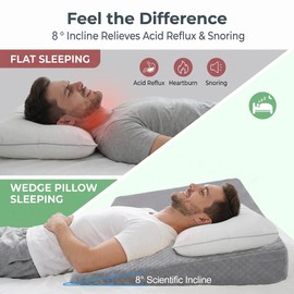 King Size Wedge Pillow for Sleeping - 4" H for Acid Reflux, GERD, Snoring
