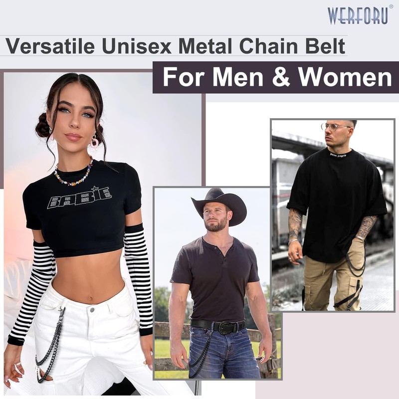 WERFORU Men Women Heavy Duty Wallet Chain Hip Hop Punk